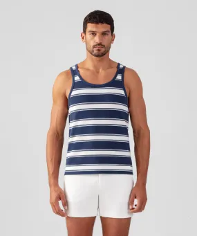 Cotton Piqué Tank Top: Deep Blue