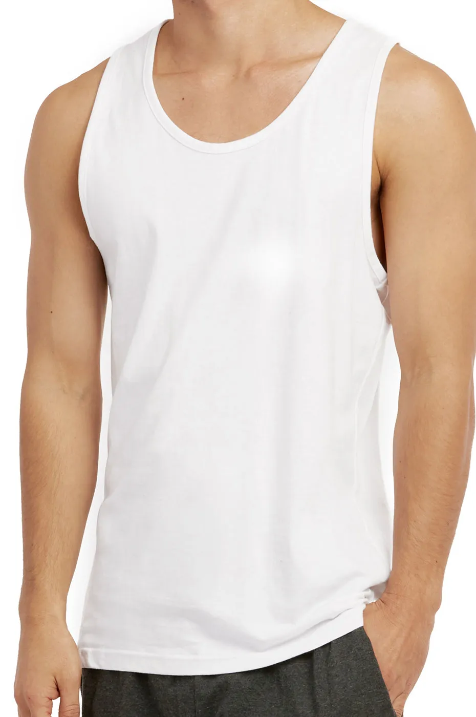 COTTONBELL MEN'S HEAVY TANK TOP (MT200C_WHITE)