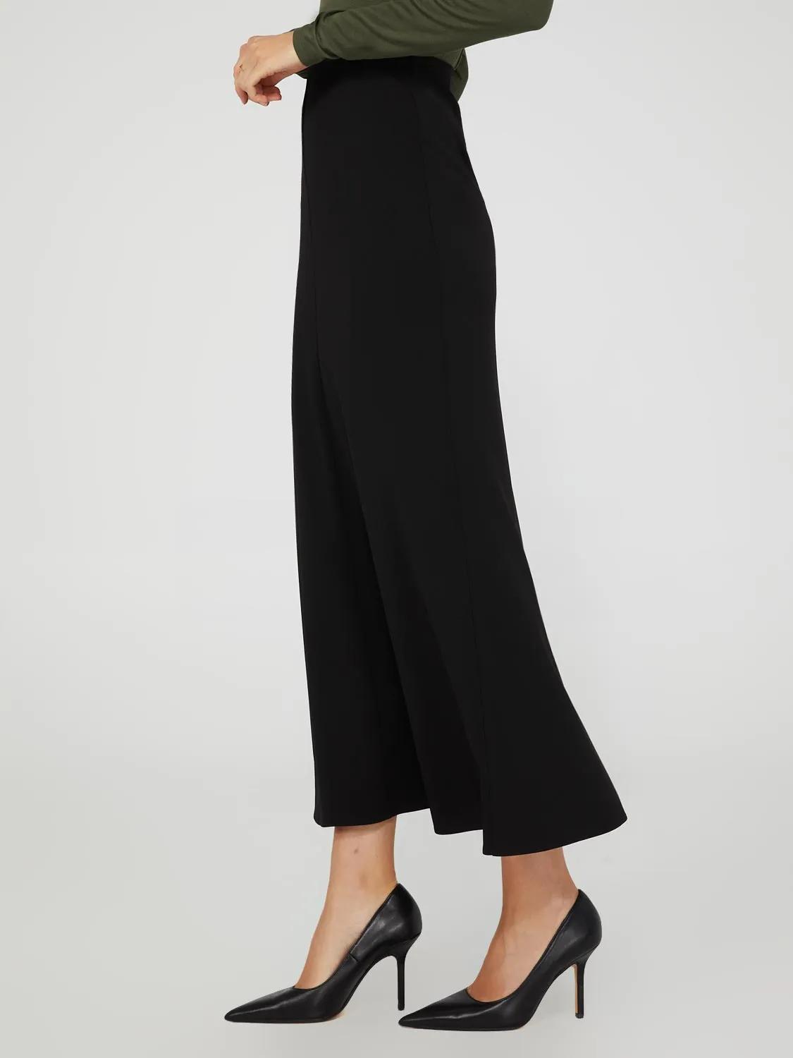 Crepe Pull-On Maxi Skirt