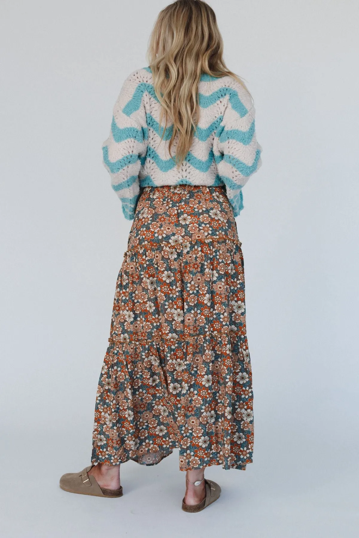 Daisy Rain Maxi Skirt - Fog Nude