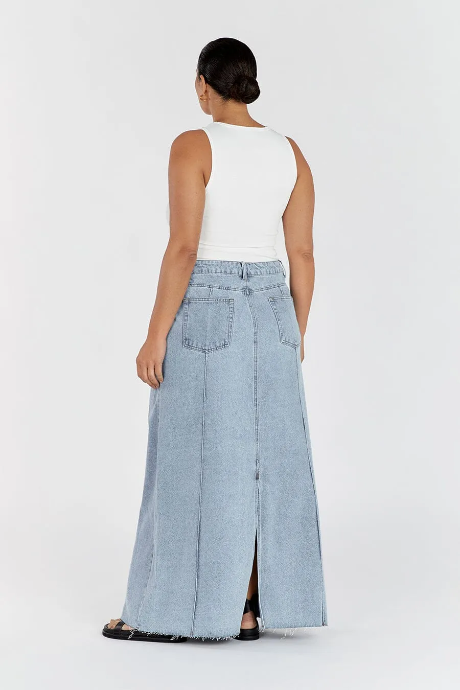 DELLA BLUE COLUMN DENIM SKIRT