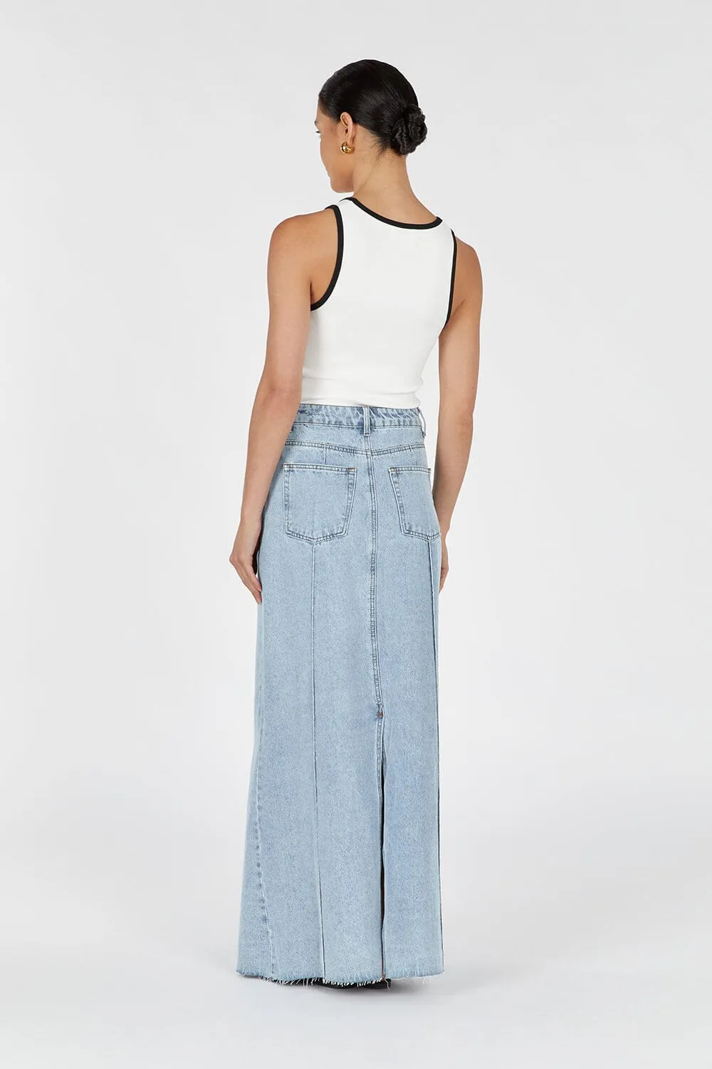 DELLA BLUE COLUMN DENIM SKIRT