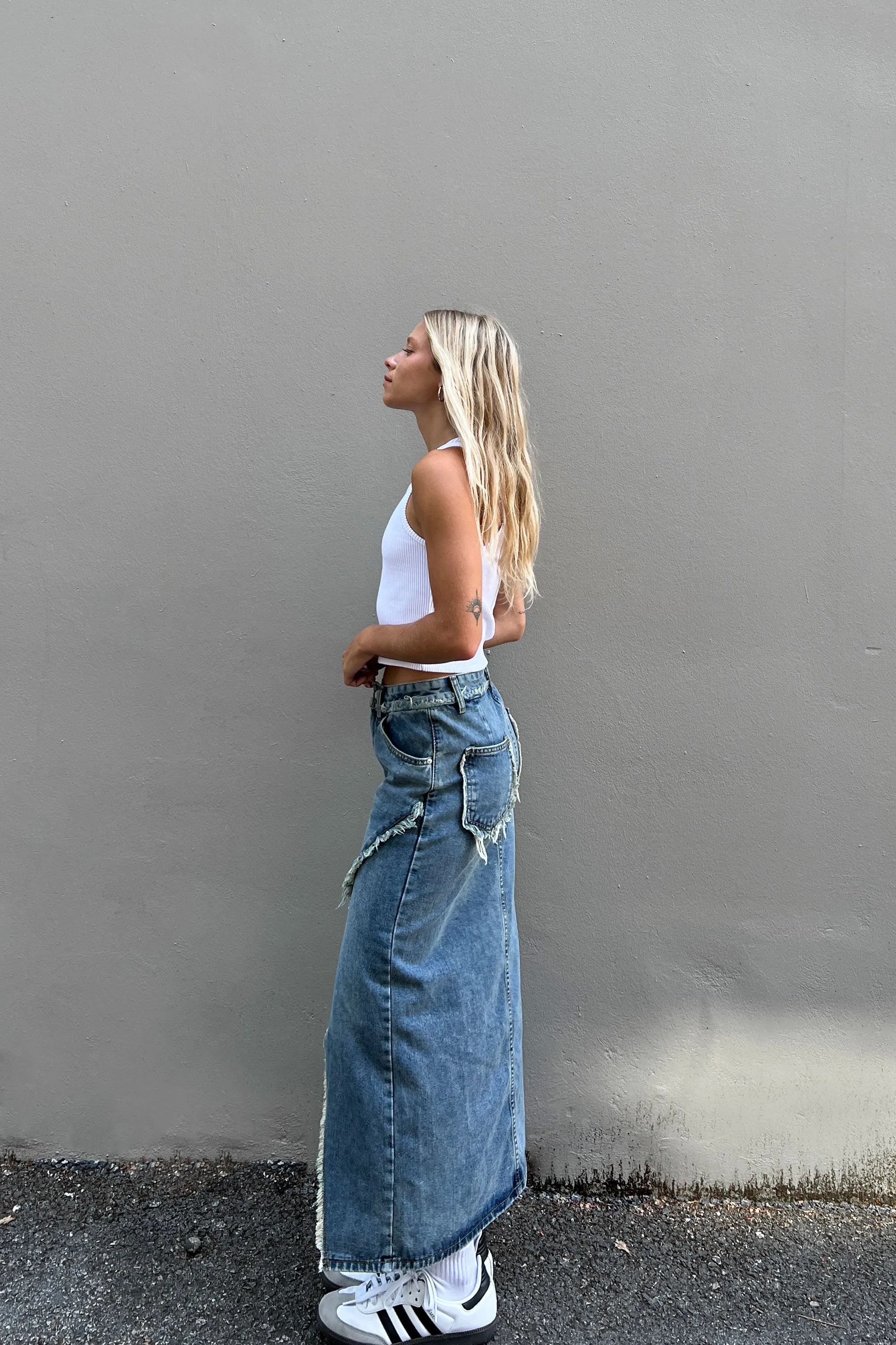 DENIM MAXI SKIRT