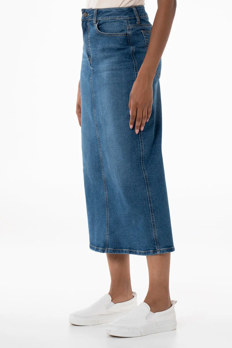 Denim Skirt _ 146352 _ Mid Wash