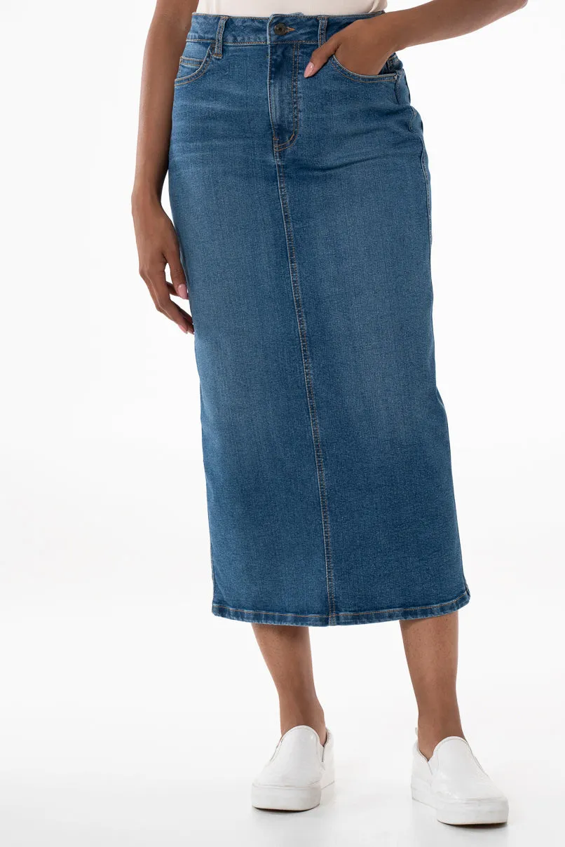 Denim Skirt _ 146352 _ Mid Wash