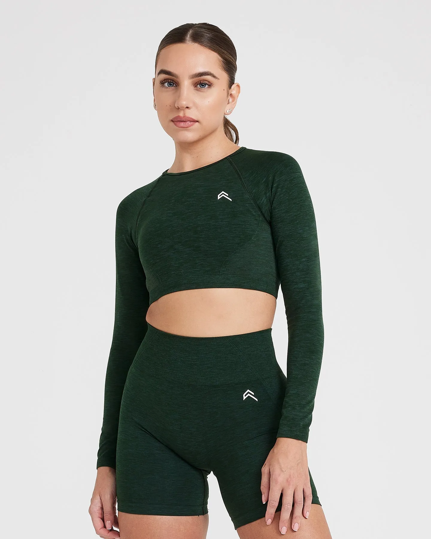 Effortless Seamless Long Sleeve Crop Top | Evergreen