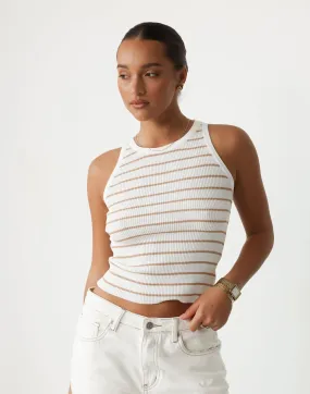 Eleynah Tank Top (Beige/White)