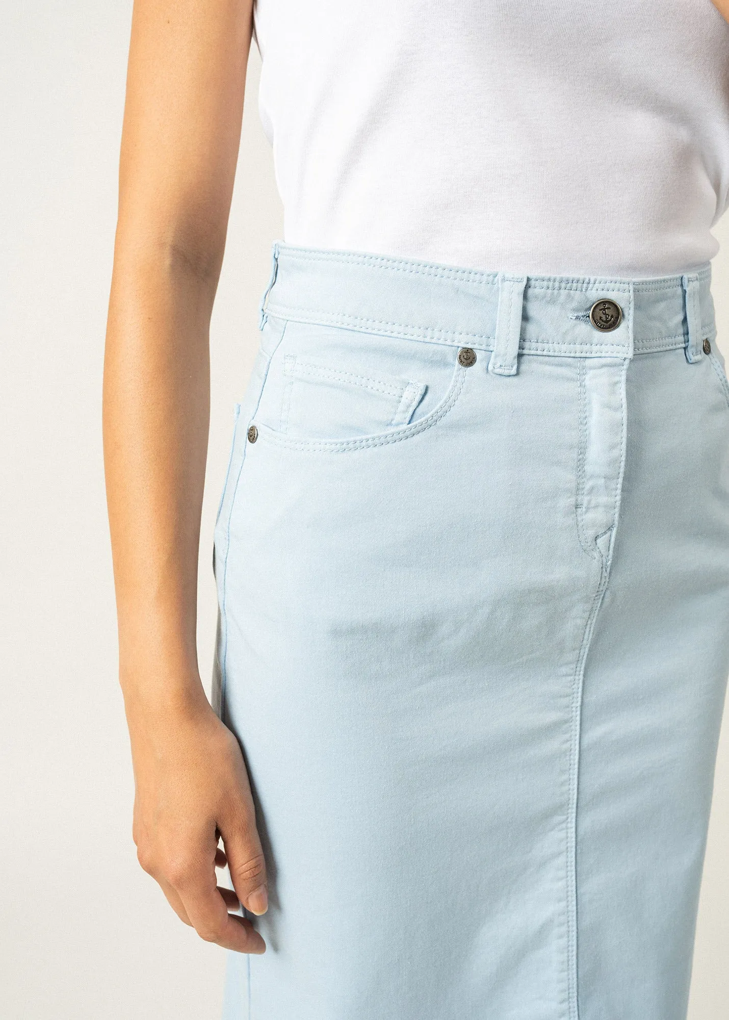 Elfy regular skirt - in coloured denim (CIEL)