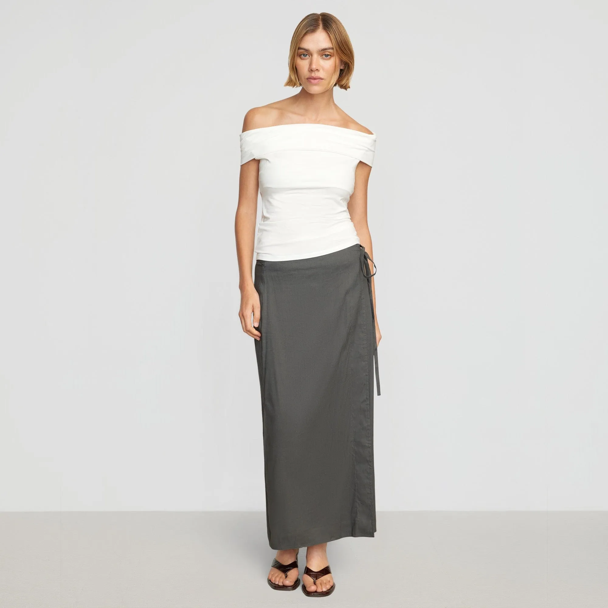 Ellie Linen Maxi Wrap Skirt