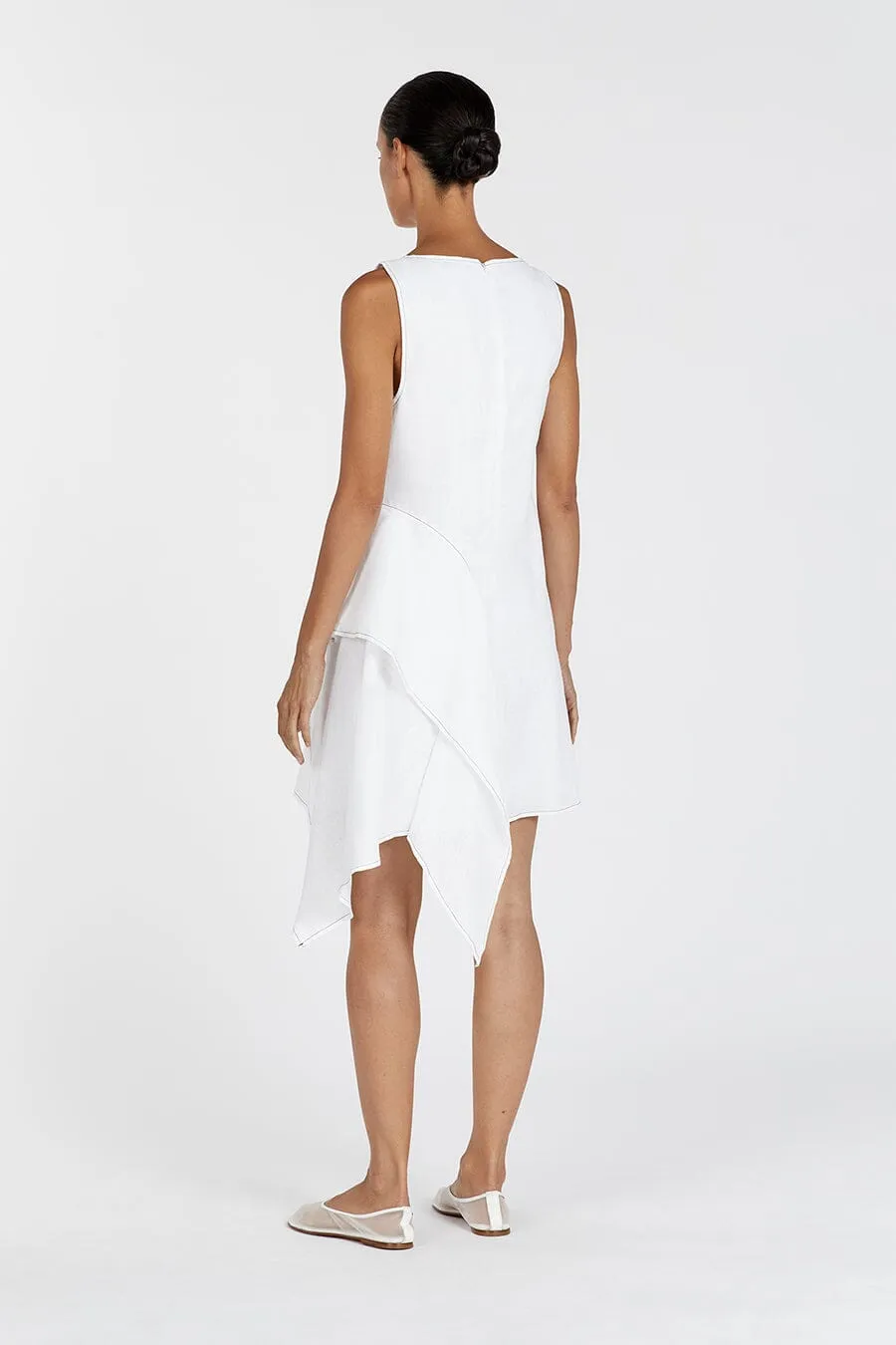 ELSIE WHITE LINEN MINI DRESS