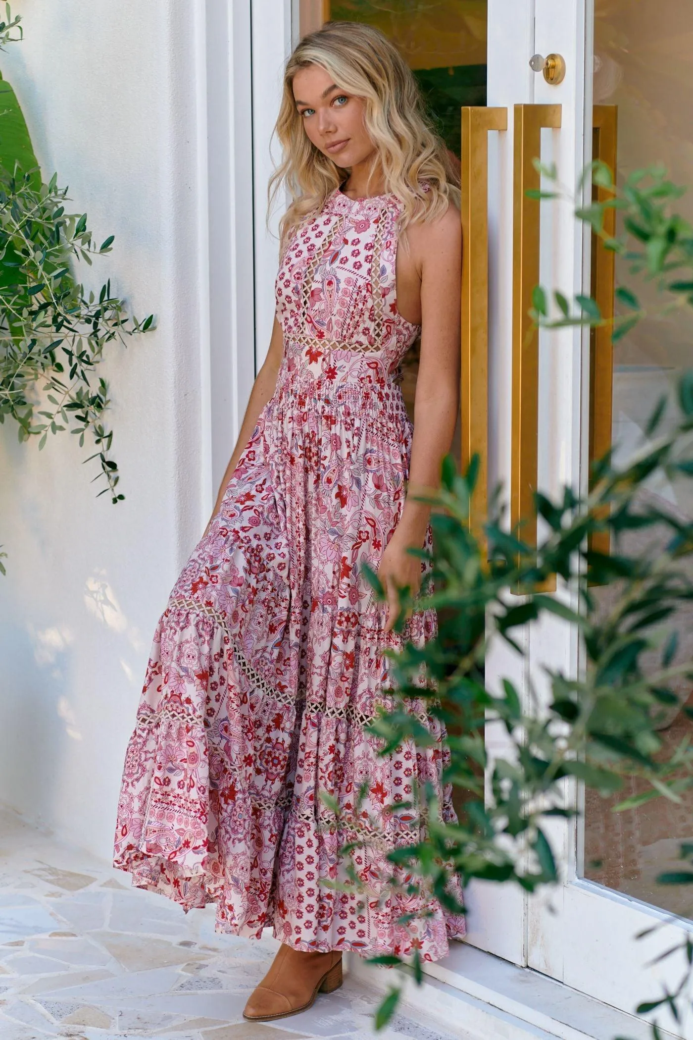 Endless Summer Maxi Dress in Ruby Red Print