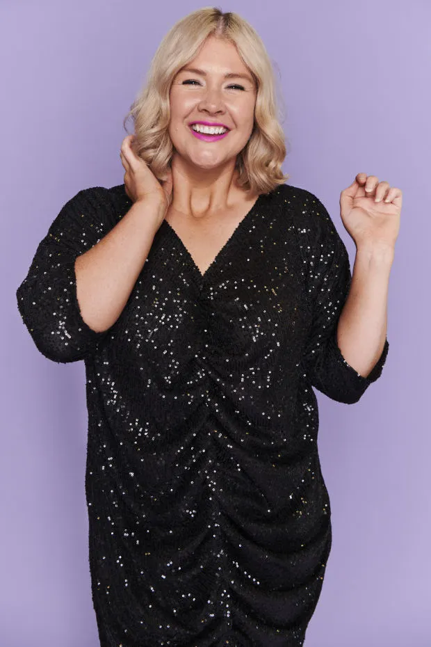 Endora Black Sequin Dress