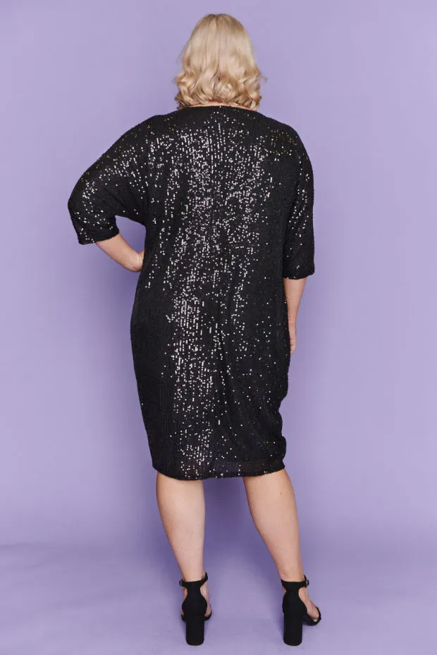 Endora Black Sequin Dress