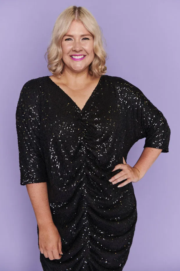 Endora Black Sequin Dress