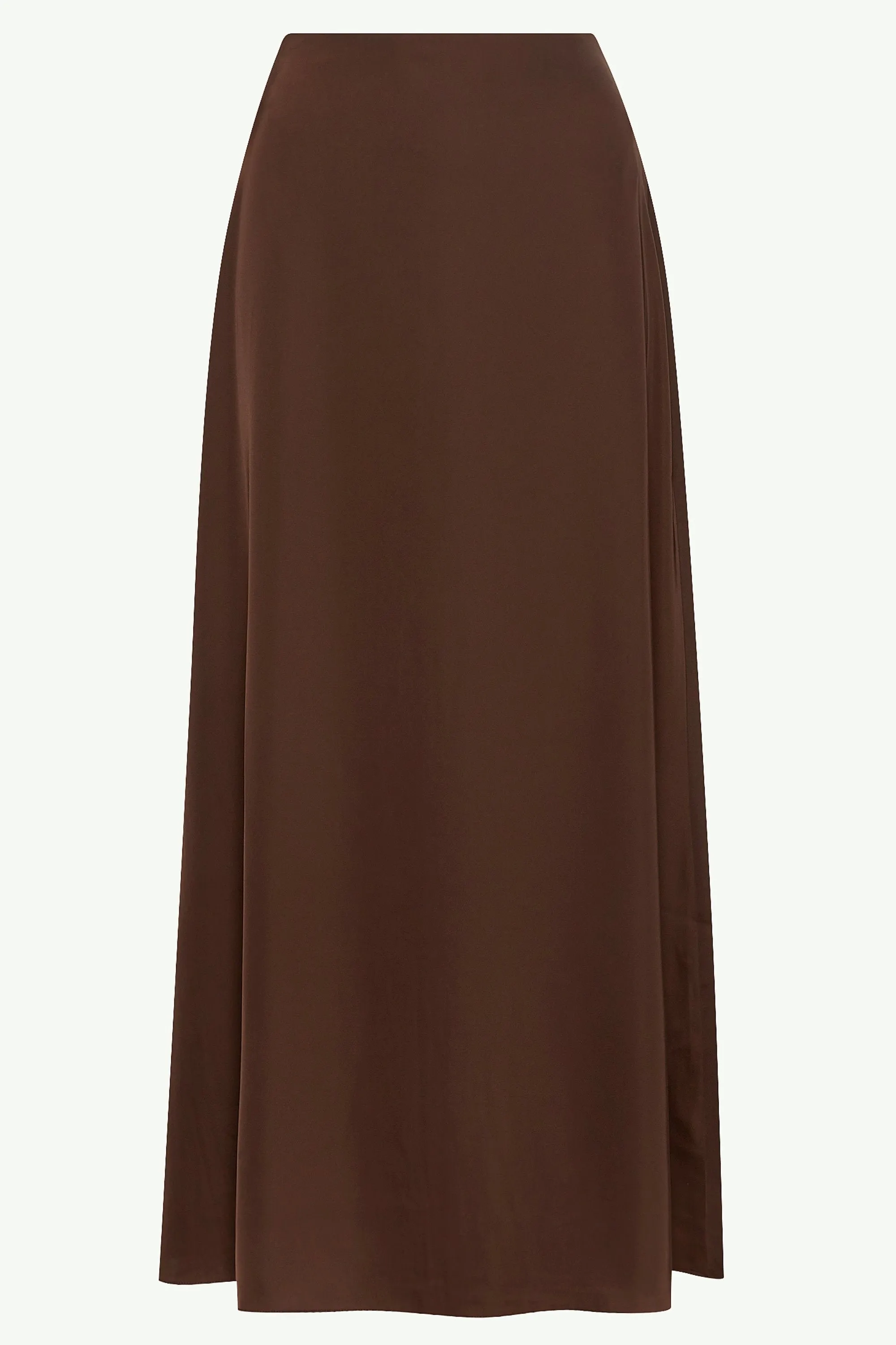 Essential Satin Maxi Skirt - Brown