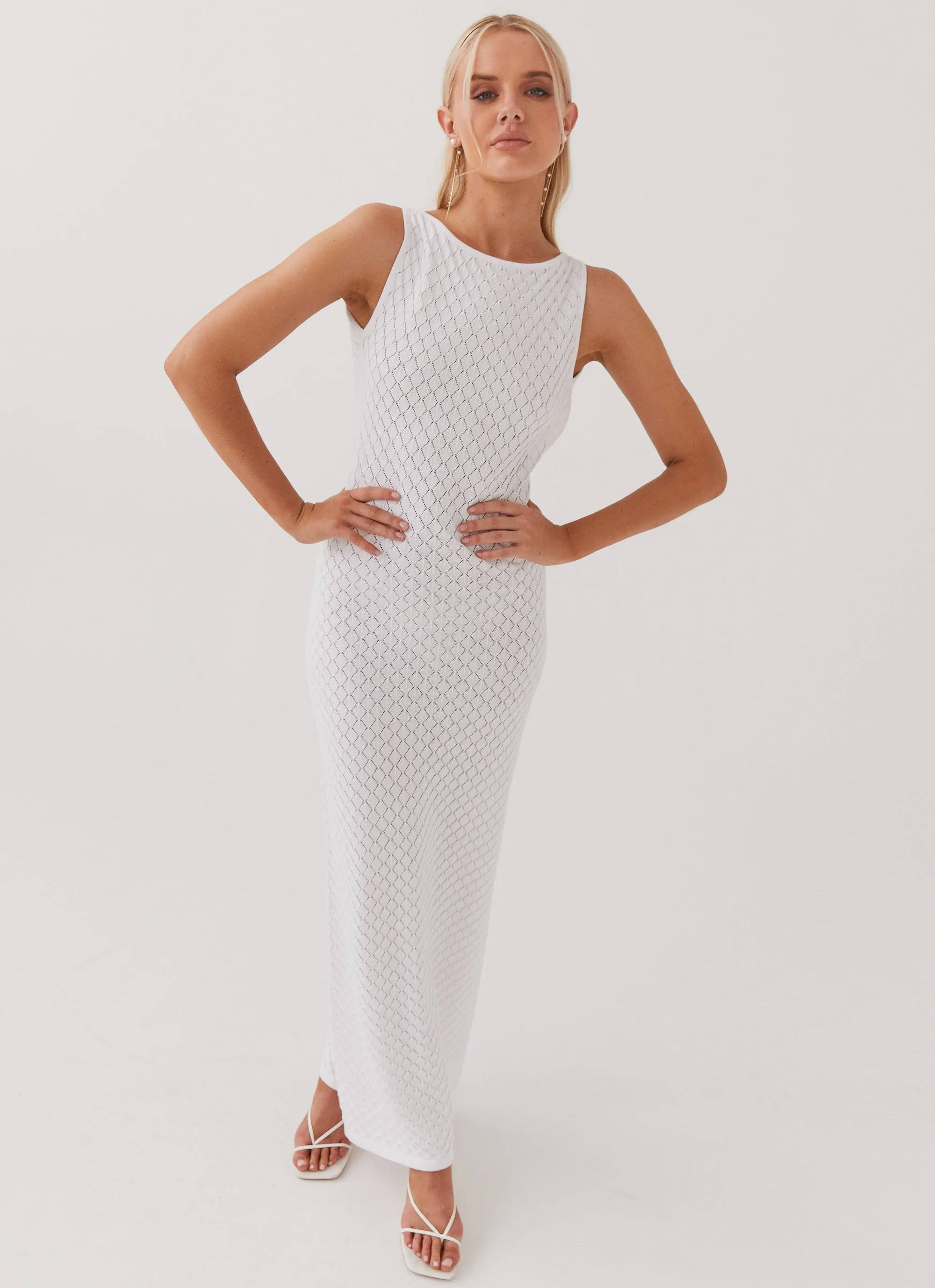 Etoile Knit Maxi Dress - White