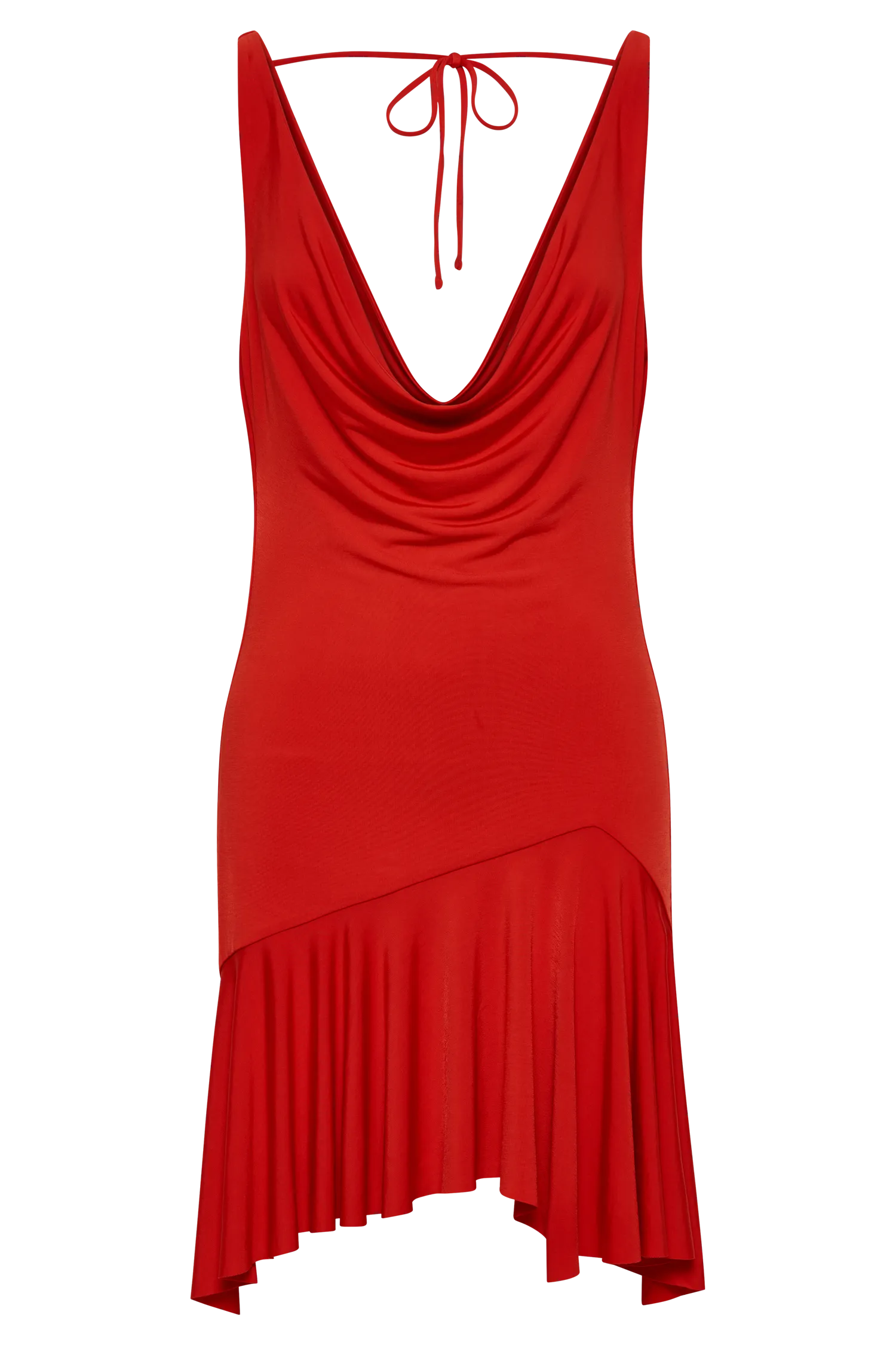 Floriana Ruffle Mini Dress - Vermilion Red