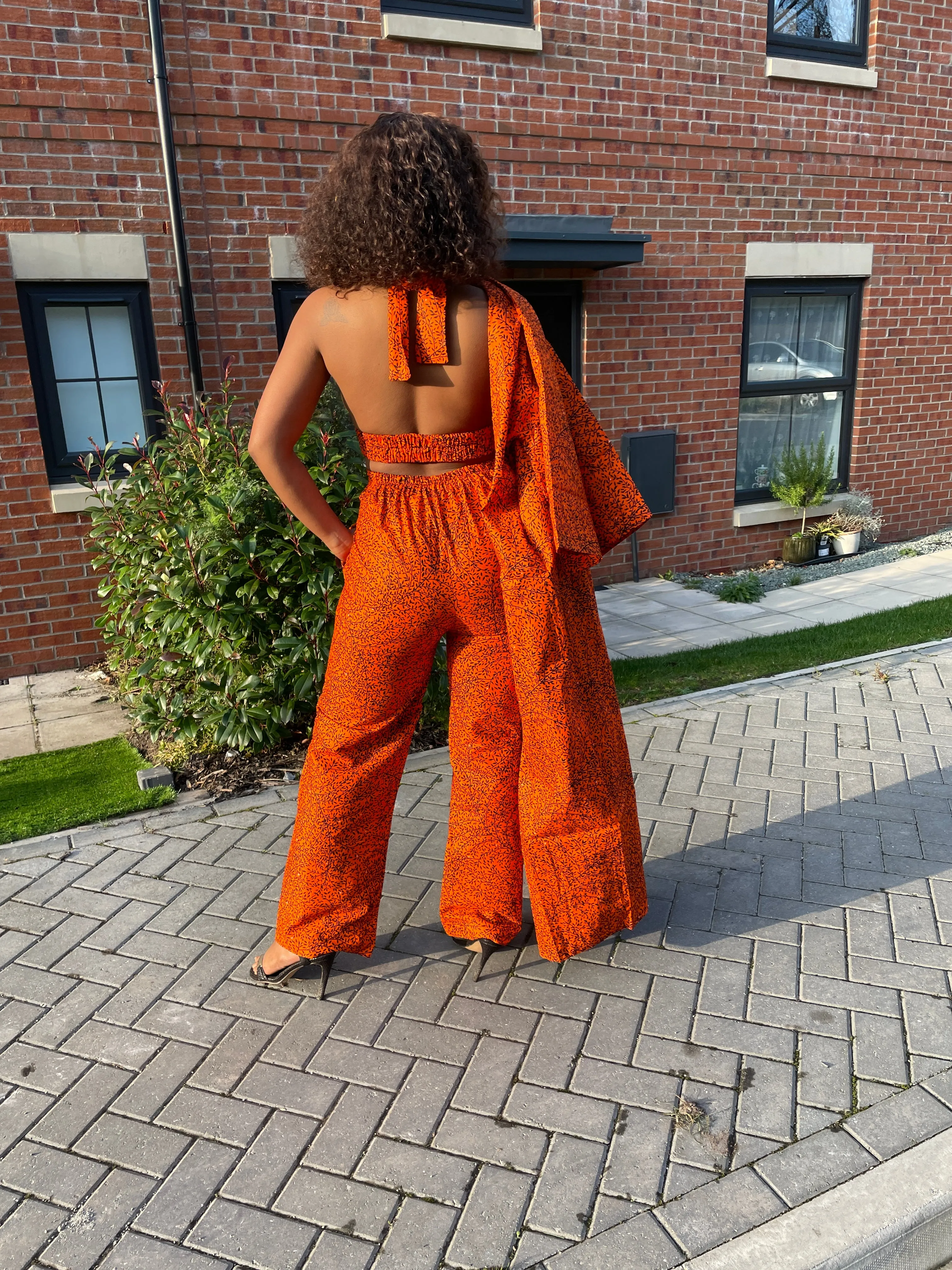 Gelly Ankara Crop Top | Orange African Print