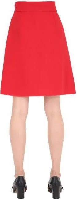 'GG' Logo Mini Skirt, Red