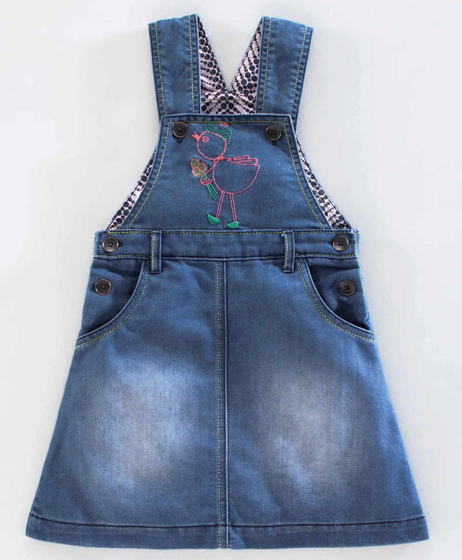 Girls Denim Dungaree Skirt