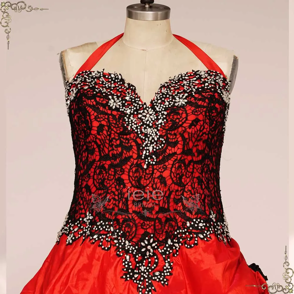 Gothic Fantasy Red High Low Wedding Dress | ADARA