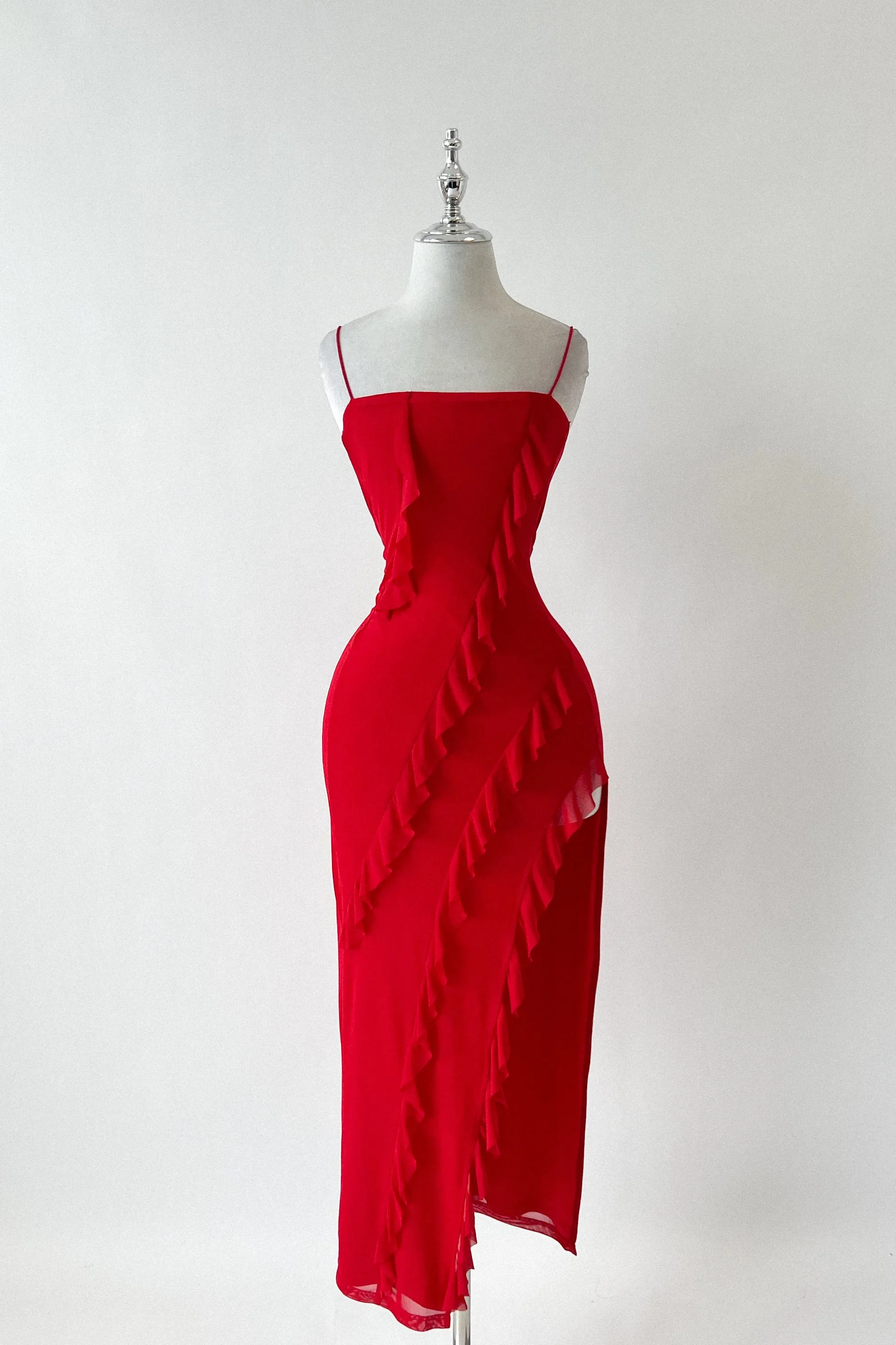 Greta Midi Dress - Red