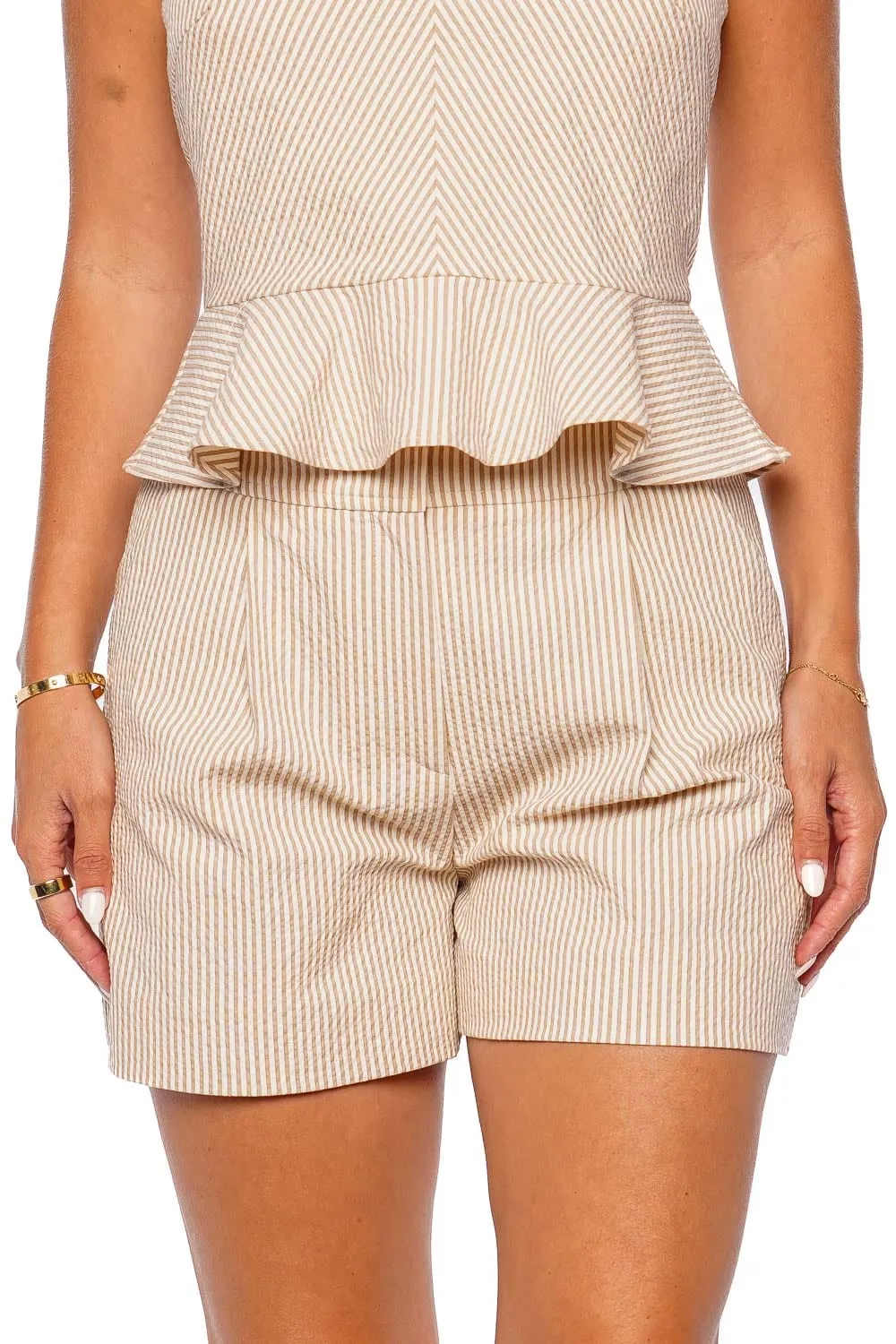 Haina Seersucker Pleated Short