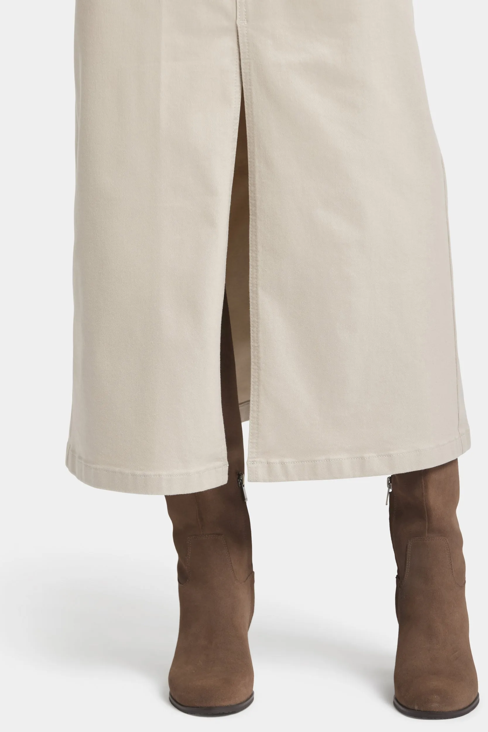 High Rise Long Skirt Beige Gekleurde Denim | Feather