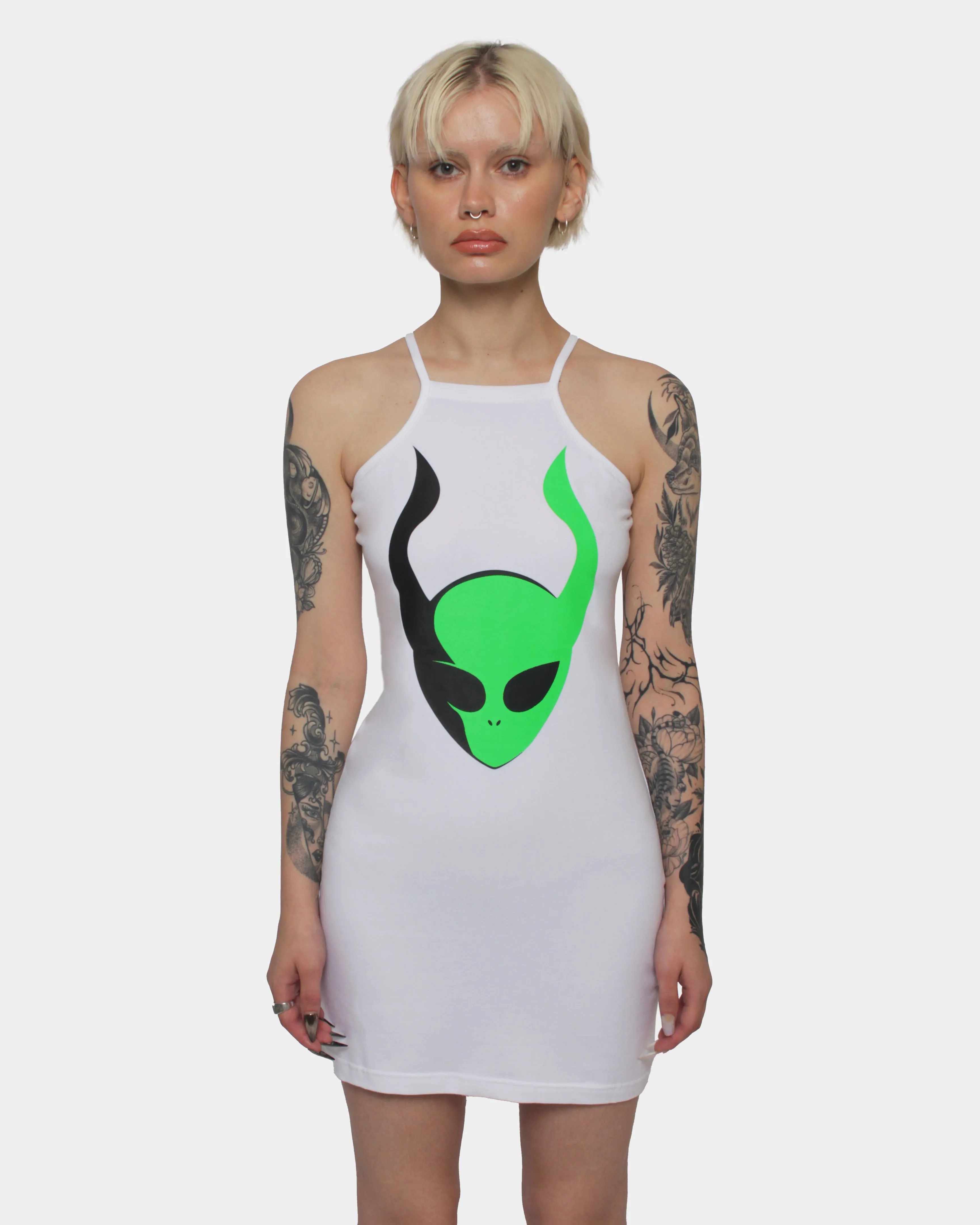 INVASION TANK DRESS WHITE