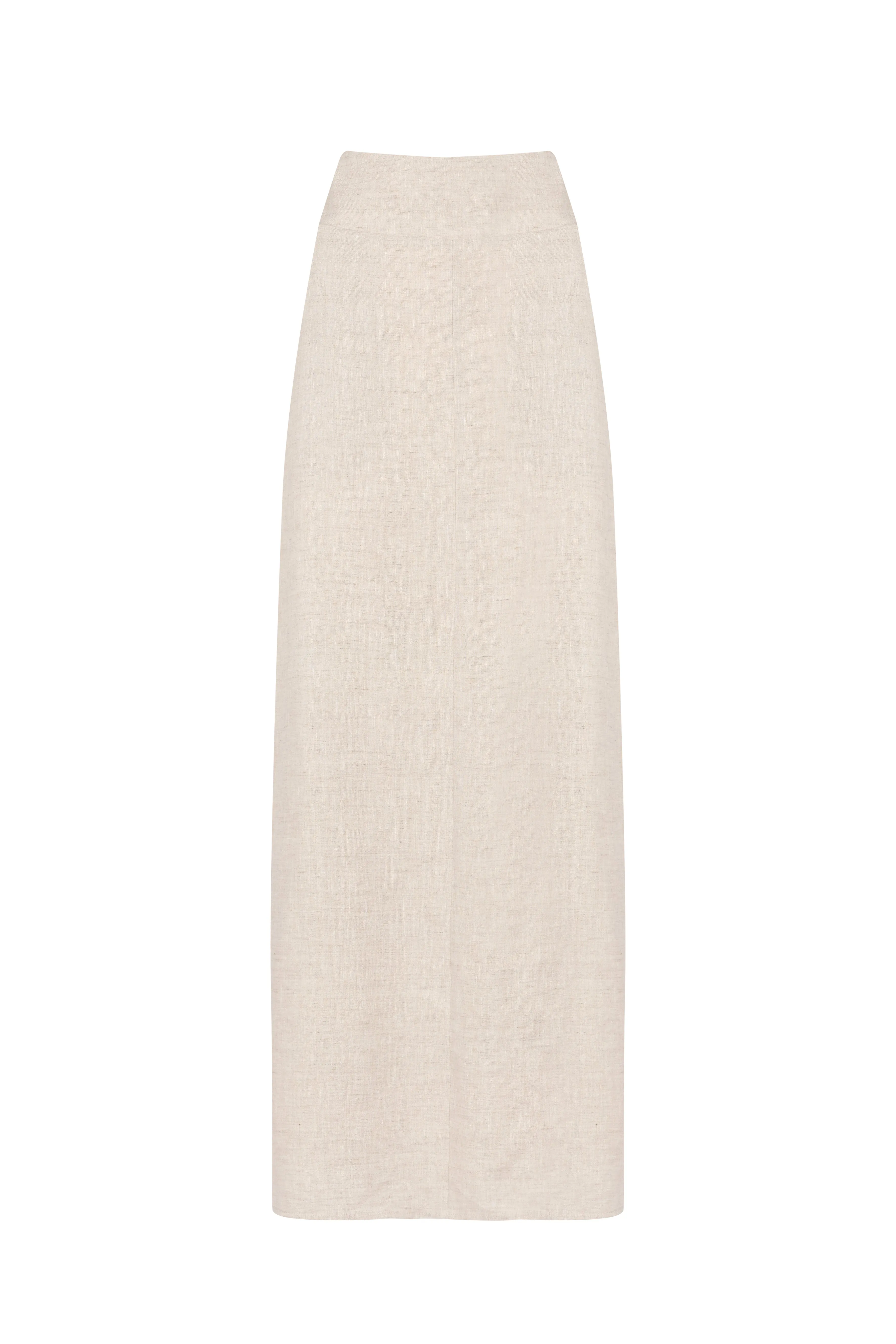 'Isla' Linen Maxi Skirt - Stone