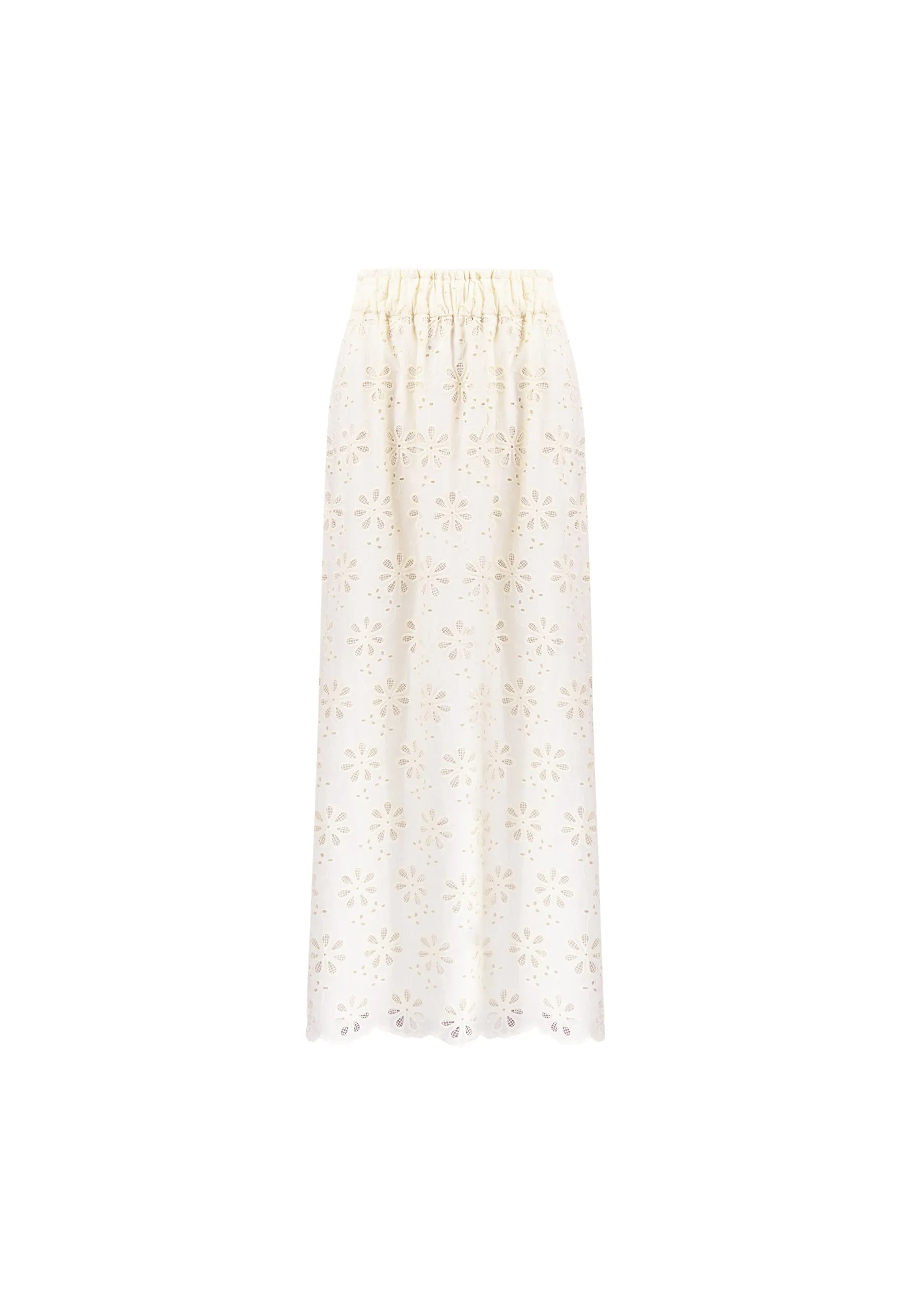 Ivory Broderie Maxi Skirt