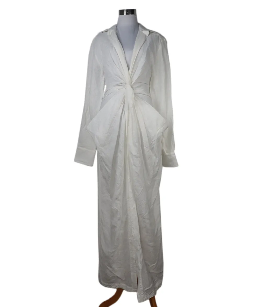 Jacquemus White Linen Cotton Dress sz 2