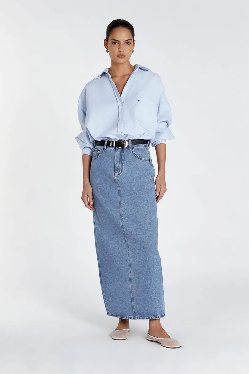 JOPLIN VIN/BLUE DENIM MIDI SKIRT