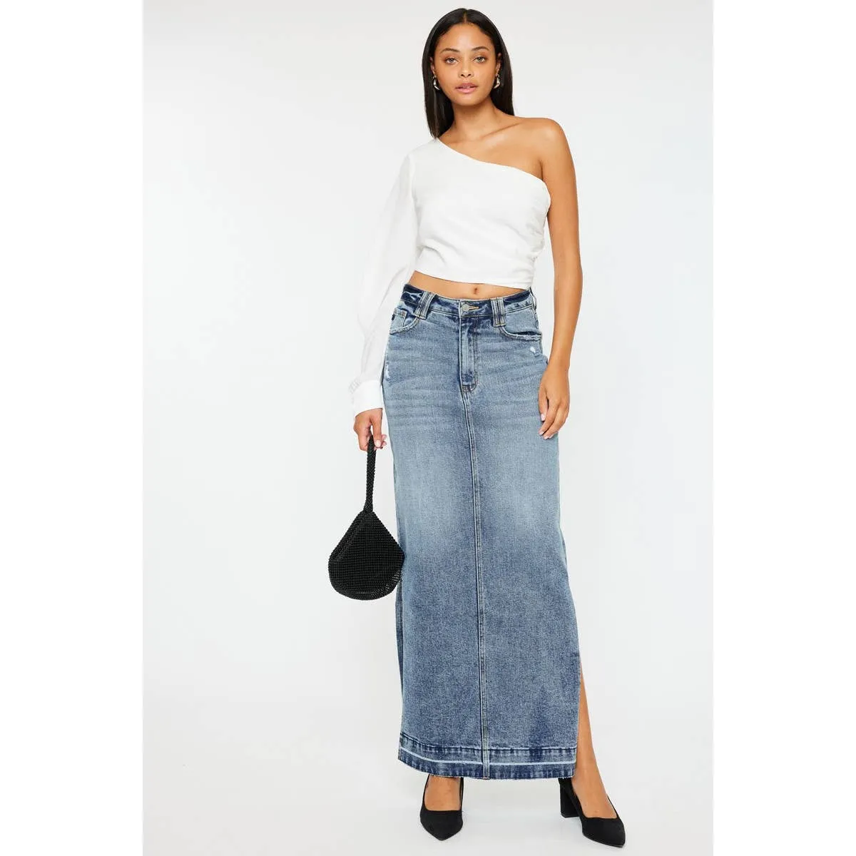 Kancan Tracy Maxi Denim Skirt