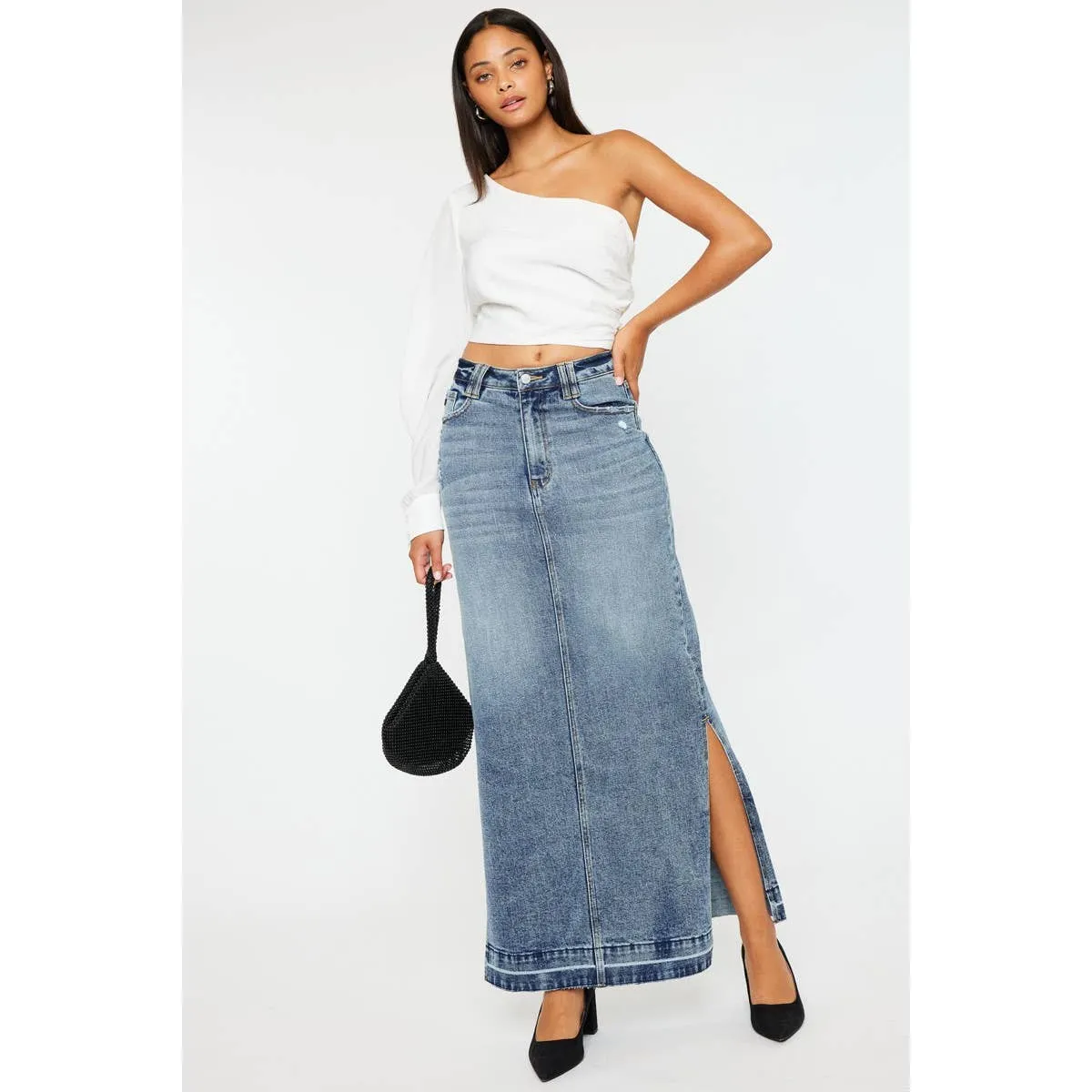 Kancan Tracy Maxi Denim Skirt