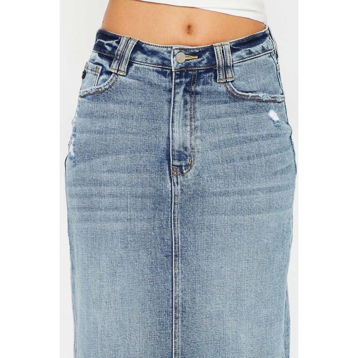 Kancan Tracy Maxi Denim Skirt