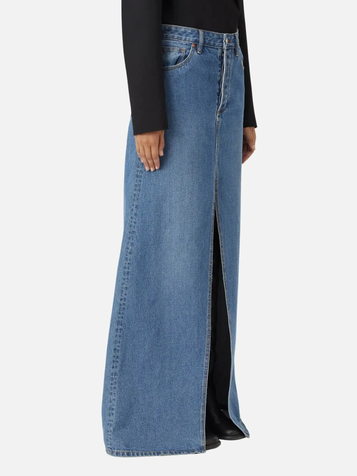 Kennedy Denim Maxi Skirt - Classic Blue