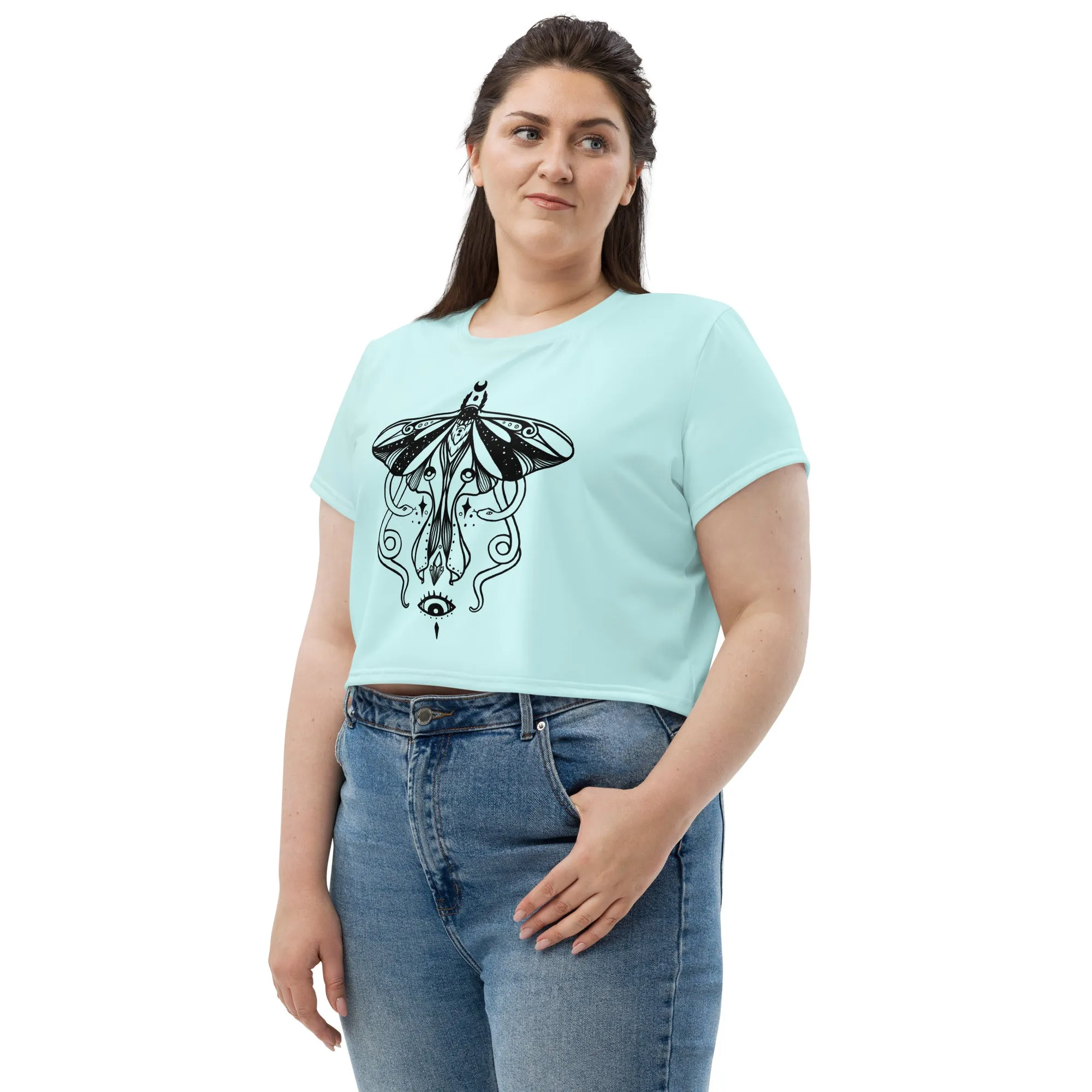 Luna Moth Magic, Sublimation Crop Top