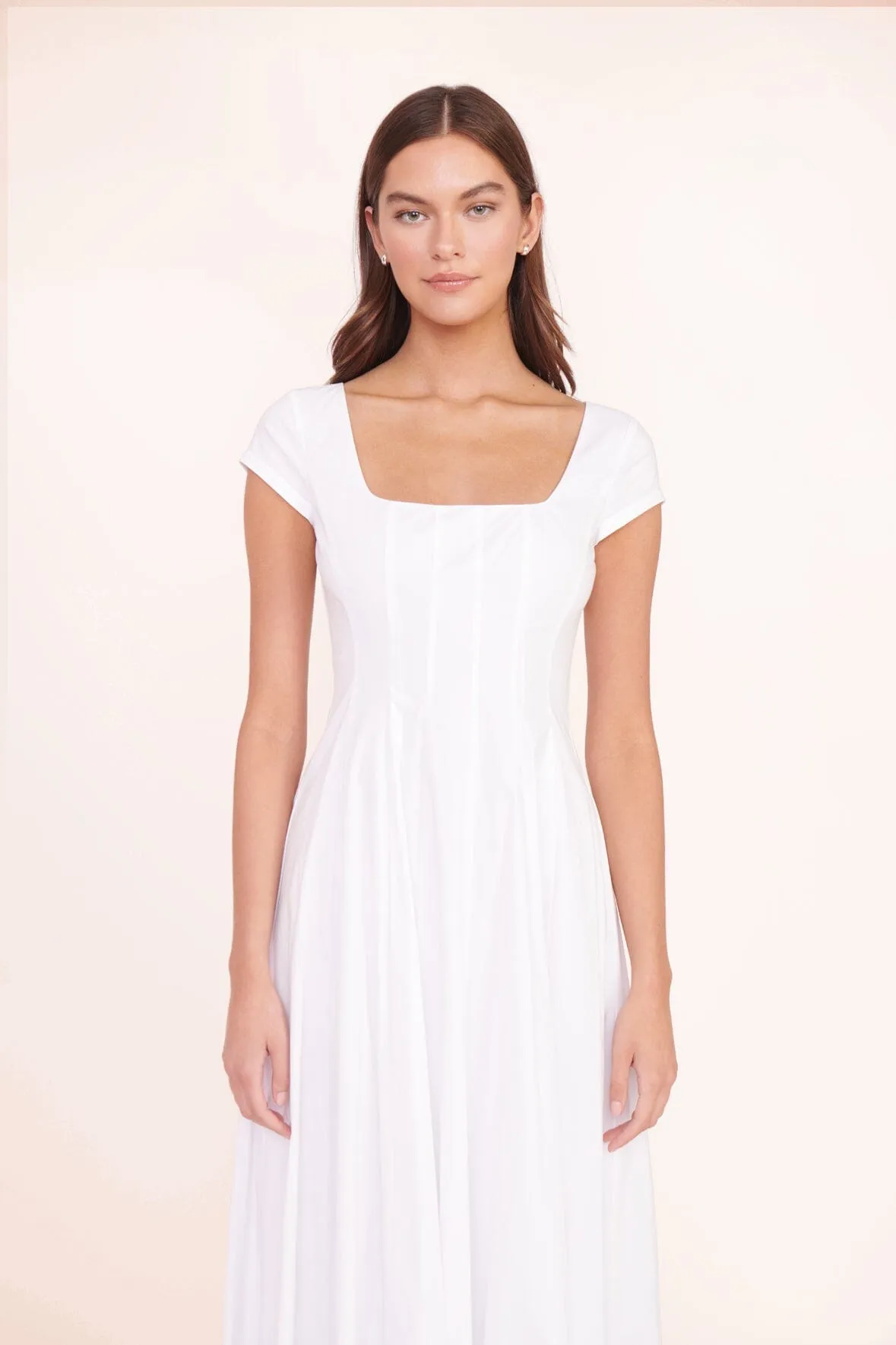 MAXI SHORT SLEEVE WELLS DRESS | WHITE