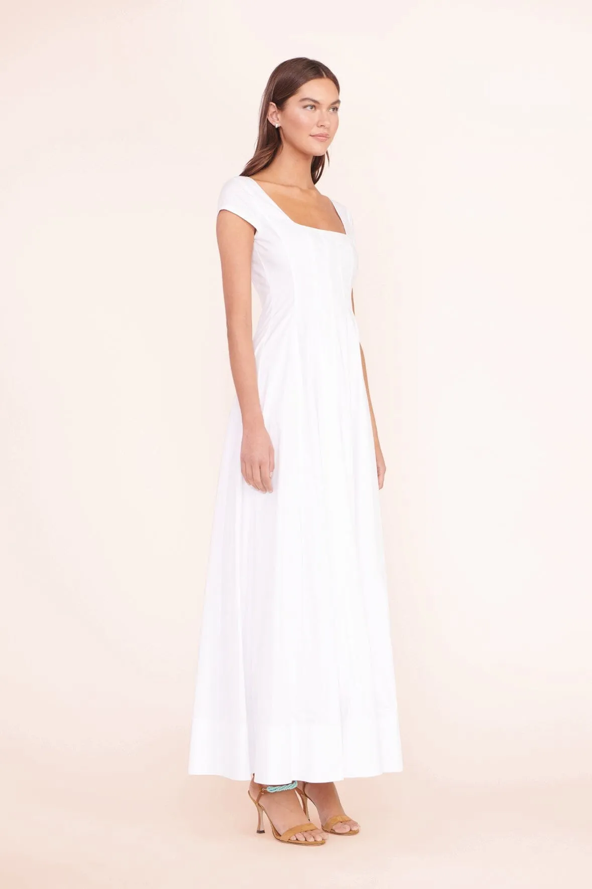 MAXI SHORT SLEEVE WELLS DRESS | WHITE