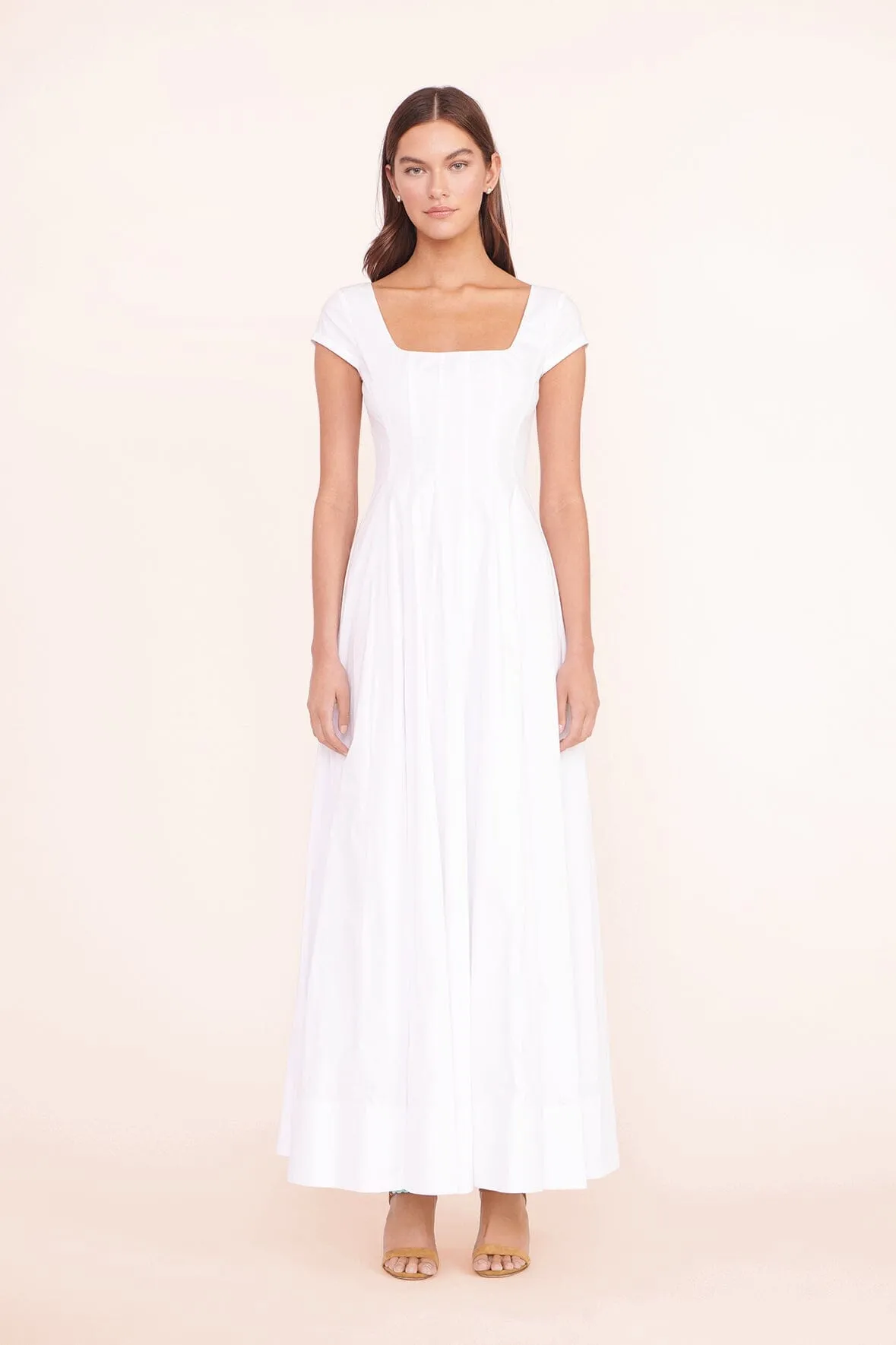 MAXI SHORT SLEEVE WELLS DRESS | WHITE