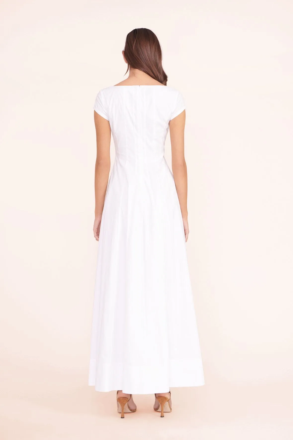 MAXI SHORT SLEEVE WELLS DRESS | WHITE