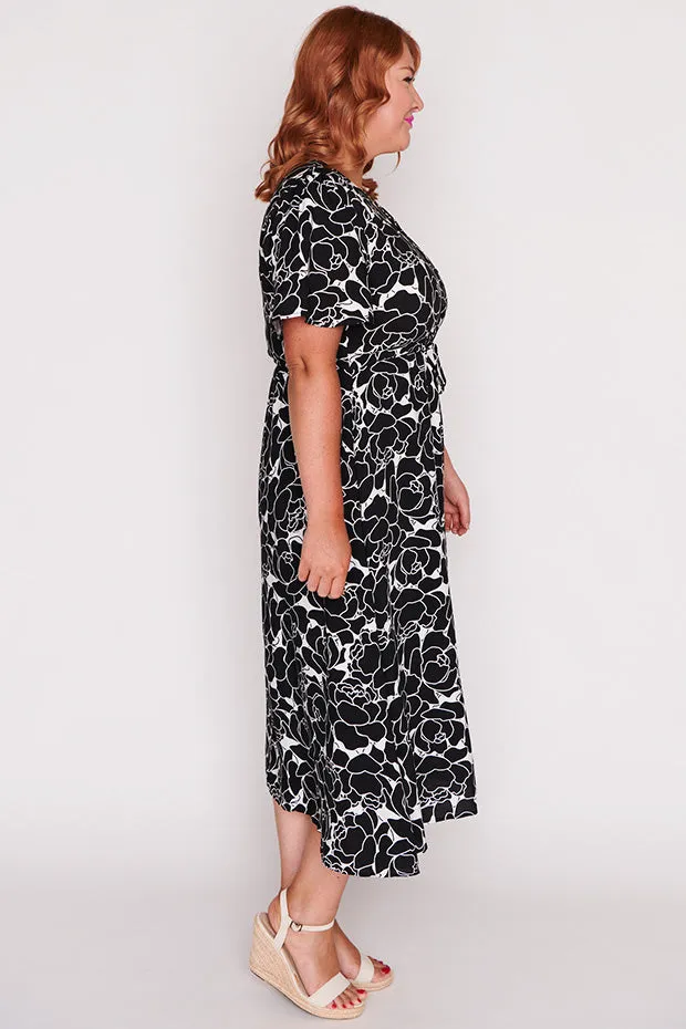 Michelle Peonies Black & White Dress