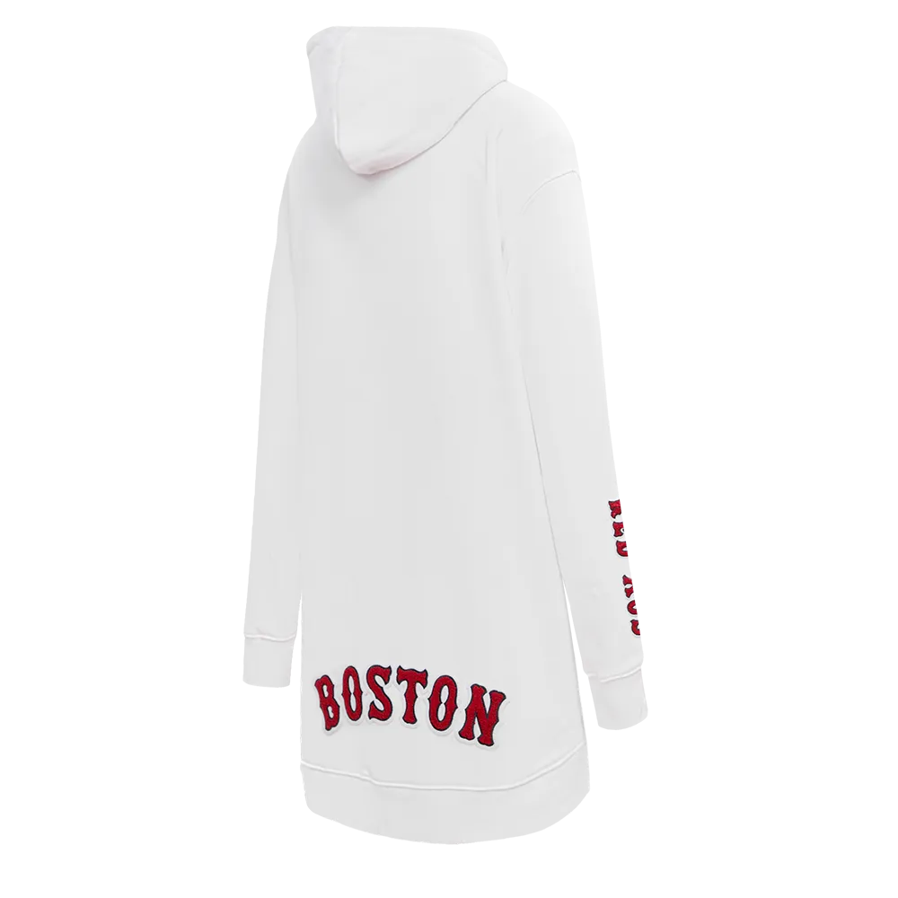 MLB BOSTON RED SOX CLASSIC WOMEN'S HOODIE DRESS (WHITE)