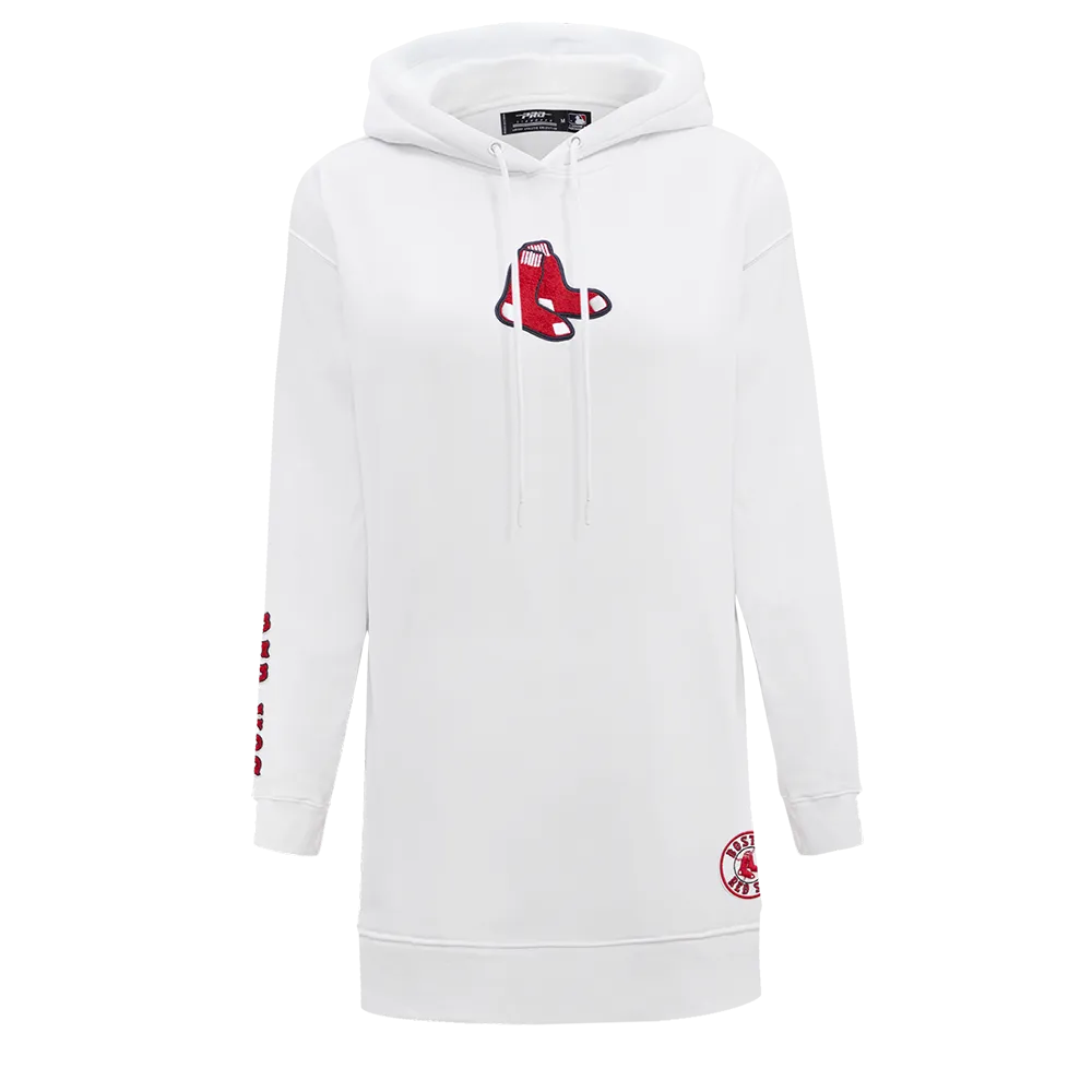 MLB BOSTON RED SOX CLASSIC WOMEN'S HOODIE DRESS (WHITE)