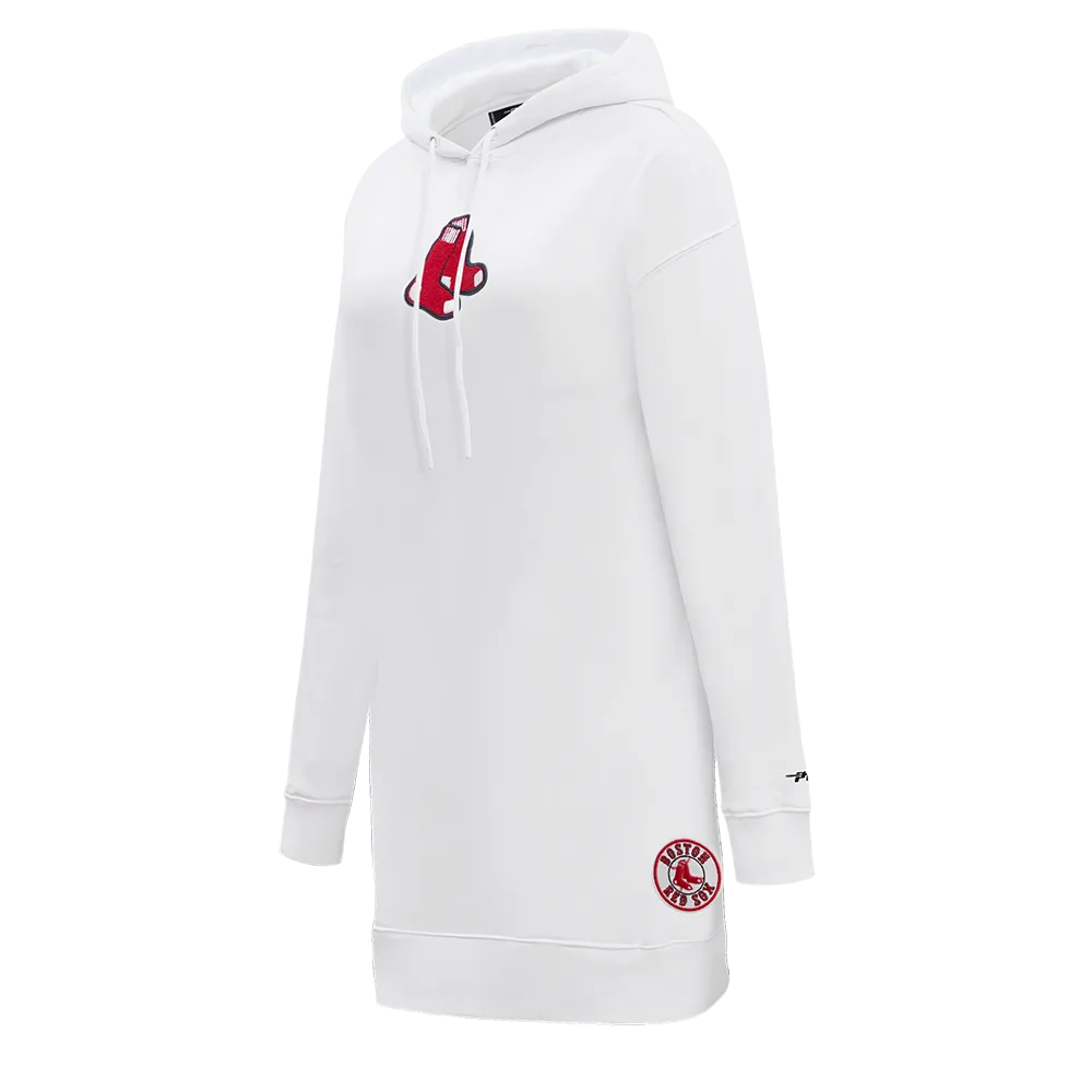 MLB BOSTON RED SOX CLASSIC WOMEN'S HOODIE DRESS (WHITE)