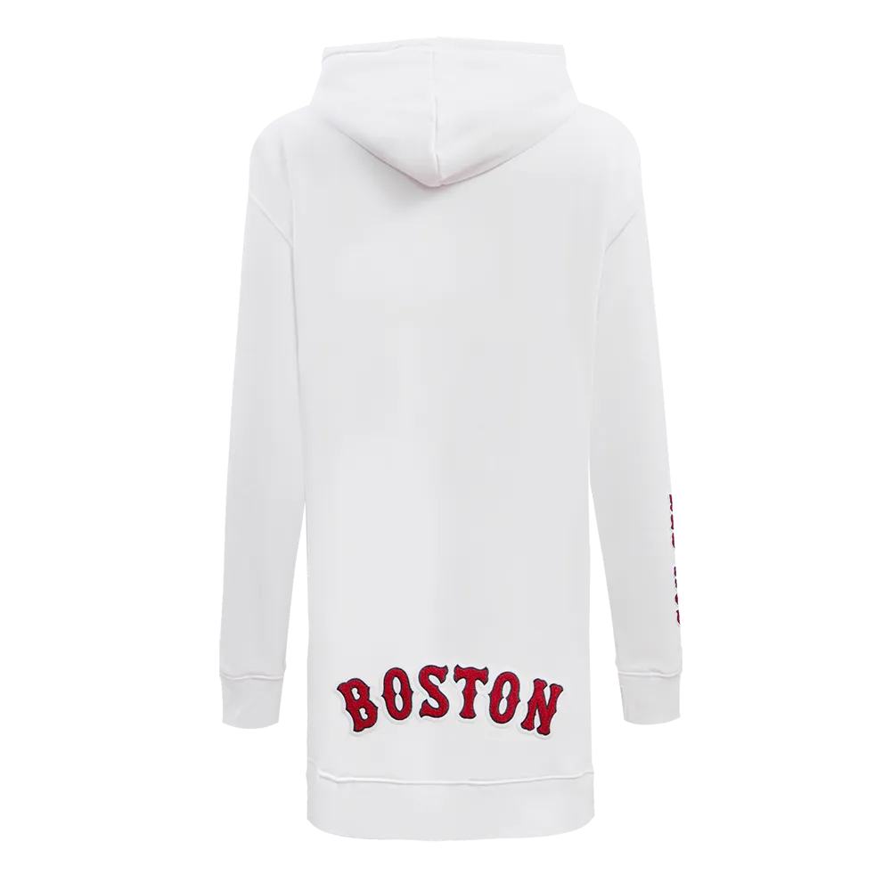 MLB BOSTON RED SOX CLASSIC WOMEN'S HOODIE DRESS (WHITE)