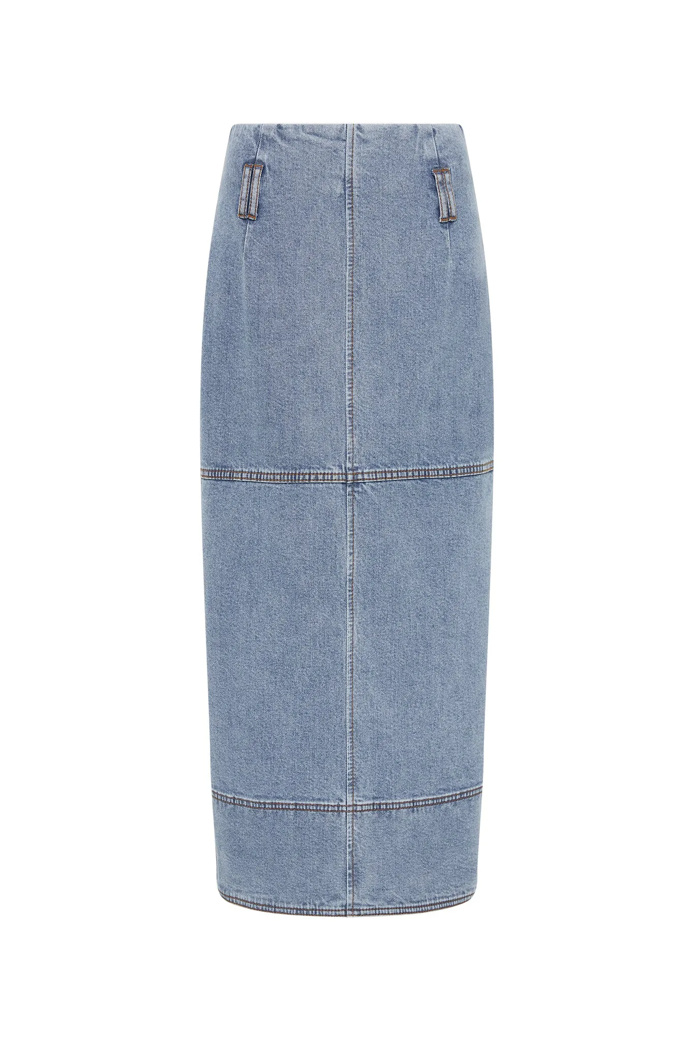 Outline Denim Midi Skirt