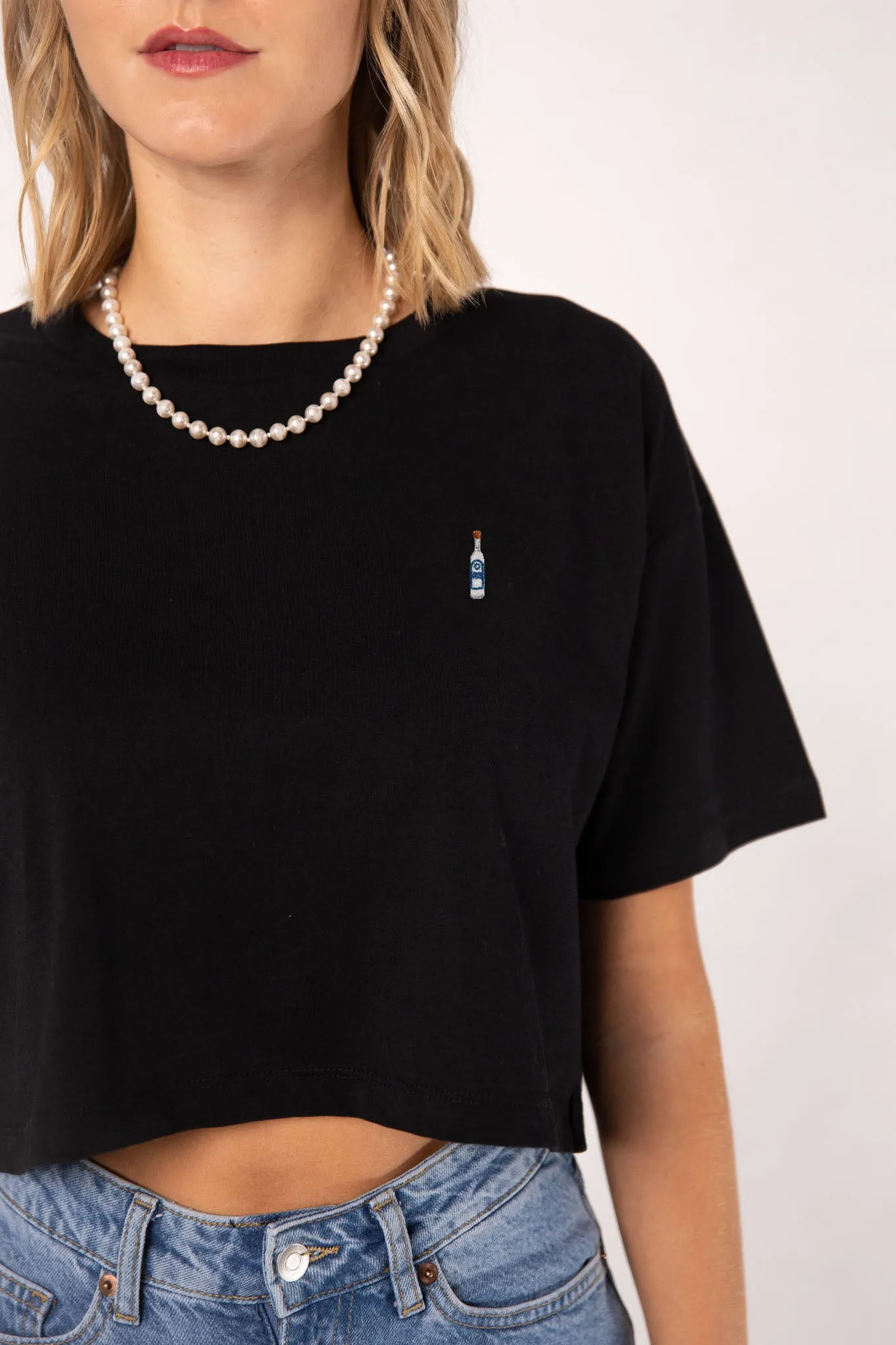 Ouzo | Besticktes Bio Baumwoll Crop Top