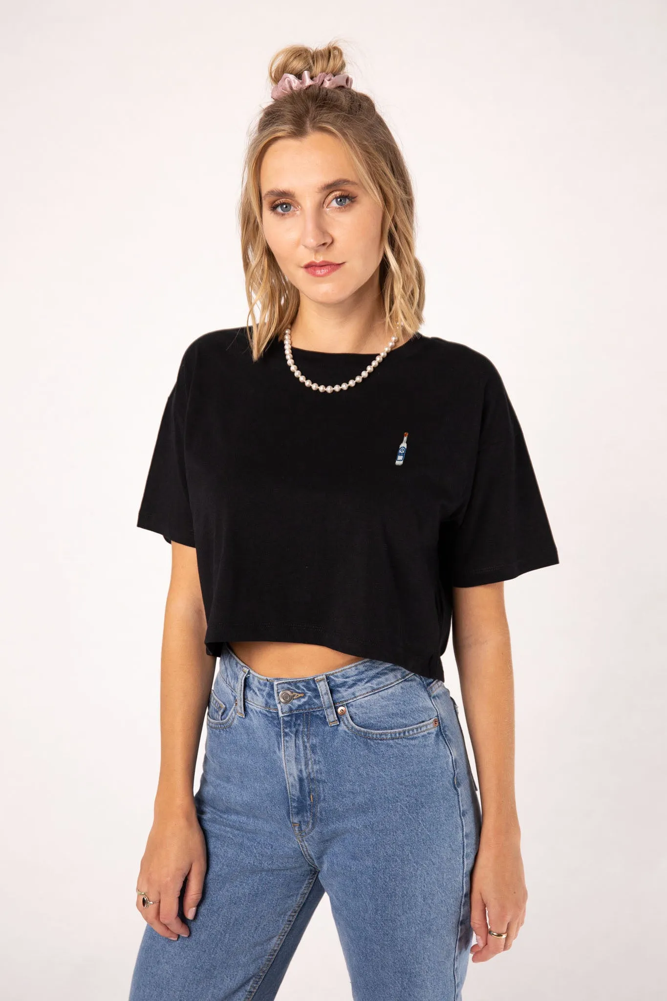 Ouzo | Besticktes Bio Baumwoll Crop Top